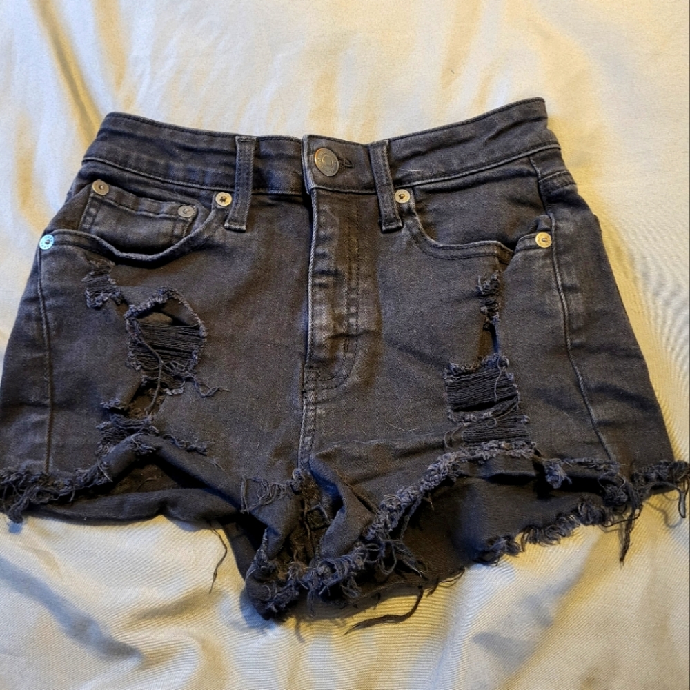 AERO Black Jean Shorts, Size 0